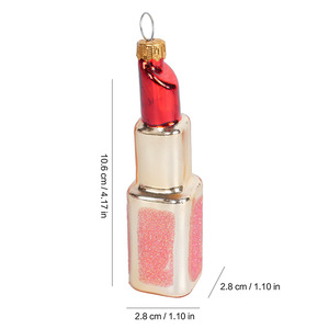 Adorno de <span class=keywords><strong>Navidad</strong></span> de cristal con purpurina, forma de lápiz labial, rosa festivo, <span class=keywords><strong>para</strong></span> decoración de uñas, adorno de tacón alto, <span class=keywords><strong>adornos</strong></span> de árbol de <span class=keywords><strong>Navidad</strong></span> soplados a mano con forma de boca rosa - Product Image 4