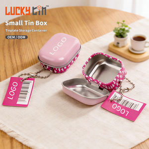Caja de hojalata personalizada para fabricantes, llavero, mini contenedor de almacenamiento de <span class=keywords><strong>metal</strong></span>, caja rectangular pequeña vacía con bisagra, estuche de hojalata para llavero - Product Image 1