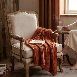 Plaids tricotés très demandés, couvertures personnalisées en coton pour la décoration de chambre, idéales pour la détente, utilisables en toutes saisons, plaids fins - Product Image 3