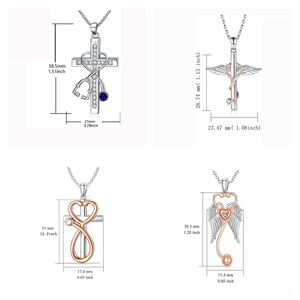 Collar de Acero Inoxidable con Colgante de Cruz de <span class=keywords><strong>Cirujano</strong></span>, Joyería Sencilla y Moderna, Chapado en Oro de 18K, Popular para Bodas - Product Image 3