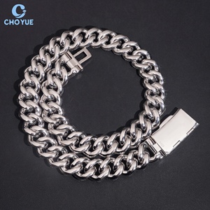 Cadena de eslabones cubanos de moissanita de 20 mm de gran tamaño con engaste alto, chapada en rodio, de plata maciza 925, joyería Hiphop Iced Out - Product Image 3