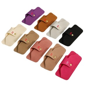 Étui à lunettes personnalisé avec logo, en microfibre, sac à bijoux pour lunettes, pochette portable pour lunettes et bijoux, organiseur pour femmes et hommes avec bouton - Product Image 3