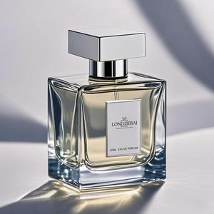 Custom Unique Crimp Perfume Men <b>Bottle</b> 100ml Perfume Empty <b>Bottles</b> 50ml Clear Square Luxury Glass Perfume <b>Bottle</b> with Label - Product Image 2