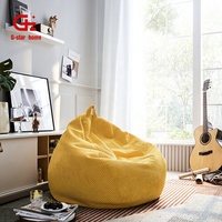 Vente en gros de chaise d'appoint moderne en tissu avec sac souple pouf géant d'extérieur de forme unique pour chambre à coucher et meubles de maison d'hôtel