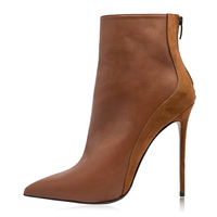 Bottines en daim cuir véritable avec peau de serpent, chaussures à talons aiguille pour femmes, souliers à talons aiguilles, vente en gros