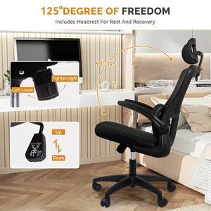 Silla de Oficina Ergonómica Moderna con Respaldo en Forma de S, Silla de Escritorio Giratoria de Hierro Transpirable, Reposacabezas 3D y Soporte Lumbar con Resorte - Product Image 6