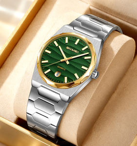 Elegante reloj en tono plateado con opciones de detalles en varios colores para un look elegante y versátil, logotipo personalizable directamente del fabricante. - Product Image 1