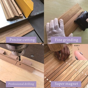 Support magnétique pour affiches en bois de teck avec corde de suspension pour affiches A4 A3, toiles, photos, impressions d'art, affichage mural, bureau, salon - Product Image 6