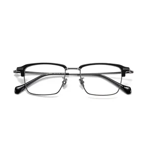 Figroad 2024 Simple Ins Metal Frame Glasses Anti Blue Light Glasses Fashion TR90 Legs Myopia Frames Optical Frames Flat Glasses