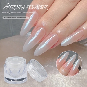 ผงเล็บมุก 3 มิติ สีแสงจันทร์ แสงออโรร่า สีขาวพอร์ซเลน แบบตาแมว สะท้อนแสง สำหรับทำเล็บเจล DIY - Product Image 2