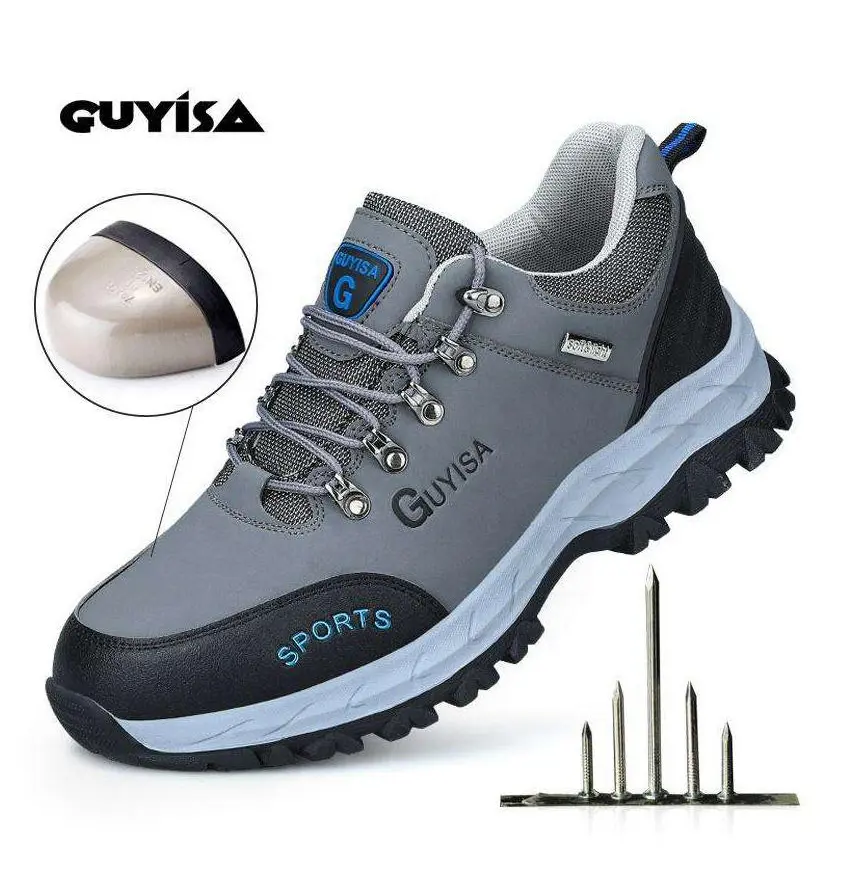 Vente chaude de haute qualité Anti-écrasement Anti-perçage en acier orteil semelle en caoutchouc chaussures de sécurité pour hommes et femmes