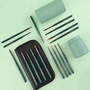 Ensemble de pinceaux à ongles à manche en bois, nylon, pour dégradé ombré, éventail, fleur, gel, liner et dessin - Product Image 4