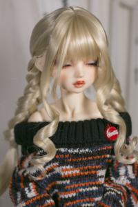 Coletas rubias doble trenzadas personalizadas de fábrica, 1/3, 1/4, 1/6, 8-9 pulgadas, pelo de <span class=keywords><strong>muñeca</strong></span> inteligente para muñecas, accesorios para pelucas BJD - Product Image 2