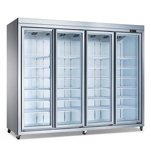Vitrine réfrigérée commerciale pour boissons avec porte vitrée, design vertical, pour l'affichage de légumes frais, mode de refroidissement par air - Product Image 1