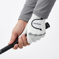 Logo personnalisable Gants de golf d'usine Cabretta Polyuréthane Gants de golf respirants durables en peau d'agneau pour hommes