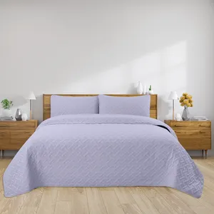 Polyester Khăn Trải Giường Coverlet Set Bộ Đồ Giường Bìa Với Shams Siêu Âm Trải Giường Đặt Quilting Công Nghệ