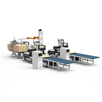 Línea de Producción de Muebles con Brazo Robótico de Alimentación Automática y Etiquetado, Router CNC de Alta Rigidez NC Studio para Armarios y Guardarropas