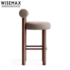 WISEMAX meubles modernes simples hôtel tabourets <span class=keywords><strong>de</strong></span> <span class=keywords><strong>bar</strong></span> en <span class=keywords><strong>bois</strong></span> massif cadre <span class=keywords><strong>et</strong></span> chaise <span class=keywords><strong>de</strong></span> <span class=keywords><strong>bar</strong></span> en tissu pour meubles <span class=keywords><strong>de</strong></span> <span class=keywords><strong>bar</strong></span> - Product Image 6