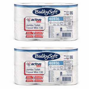 Carta Igienica BulkySoft Jumbo Mini 130, 12 Rotoli, Cellulosa Active Clean a 2 Veli - Product Image 1
