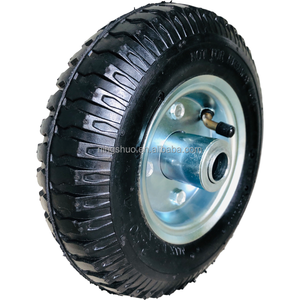 8 इंच 2.80/2.50-4 कुंडा ब्रैकेट धातु रिम के साथ Inflatable वायवीय हाथ ट्रक ट्राली रबर ढलाईकार पहियों - Product Image 1