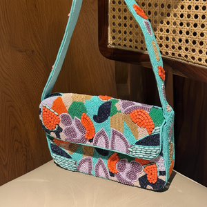 Sac à bandoulière perlé, sac perlé, sac de mariage, cadeau pour elle, pochette perlée, sac à main perlé, sac à la mode, sac à main coloré artisanal - Product Image 1