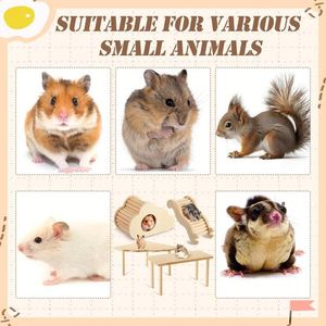 Environmentally Friendly Wooden Chinchillas Toys Set Four Pieces Hidden House Climbing <b>Ladder</b> Bridge Tunnel Platform Toy All - Product Image 5