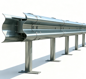 PiPe Heavy Duty Galvanized Three Wave Guardrail M50 Steel Highway Barrier Hot-<b>Dip</b> Galvanizing Reflective Mouth Type H2 Impact - Product Image 2