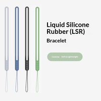 Dragonne de sécurité courte et souple anti-perte OEM pour téléphone portable avec support de main en caoutchouc de silicone