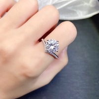 Factory Wholesale Custom 925 Sterling Silver Moissanite Crown Ring Simple Fashion Wedding Engagement Anniversary Gift for Women