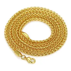 Collana Hip Hop gioielli nuovi uomini chiusura a moschettone Design sottile collana a catena in oro 14 carati Franco