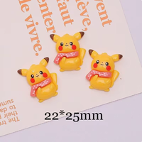 Breloques en résine mignonnes de style dessin animé Pokémon pour remplissage de slime, maison de poupée, artisanat DIY, coque de téléphone, frigo, pince à cheveux