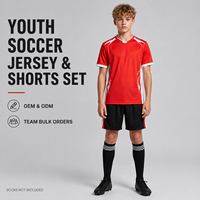 Ensemble maillot et short de football personnalisé pour jeunes, kit athlétique imprimé par sublimation pour garçons, tenue de compétition de football en plein air