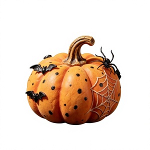 Scultura in Resina a Forma di Zucca con Iniziale 'M', Dipinta a Mano, Decorazione Autunnale Incantevole, Pezzo Unico per Tavolo, Decorazione Unica per Halloween e Ringraziamento - Product Image 4