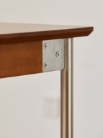 Table à manger extensible 6 places avec plateau rectangulaire moderne en bois massif, idéale pour les cuisines ou les salons