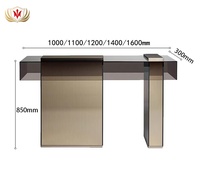 HJ Home Offres Spéciales Table d'entrée de forme rectangulaire Table décorative d'entrée Table console en verre trempé acrylique pour salon