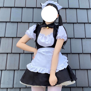 Maid Costume Black <b>White</b> <b>Apron</b> Bow Headpiece Spring 2025 Cosplay Dress Women Stage Outfit - Product Image 4