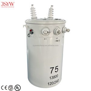 Yawei 50kva cực gắn biến áp 7200V 240/120V 60Hz DOE hiệu quả 99.11% điện áp thấp phân phối biến áp - Product Image 1