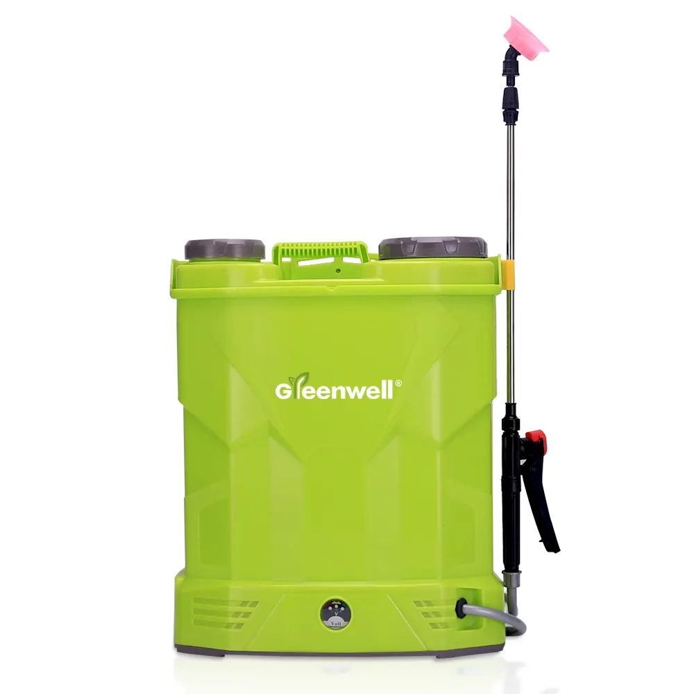 Сельскохозяйственный ранец Greenwell, 16 л, 20 л, зеленые распылители с аккумулятором