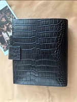 Portefeuille classeur A6/A7 personnalisé à motif crocodile avec pochette zippée, couverture en PU, cadeau idéal pour le bureau et la planification professionnelle
