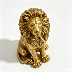 Statua da Giardino di Leone Seduto da 24 Pollici, Scultura di Leone in Resina Resistente alle Intemperie con Criniera per Decorazione di Ingressi, Cortili e Prati - Product Image 5