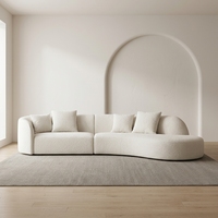 Canapé modulaire sectionnel en tissu côtelé en forme de S, compressé sous vide, design haut de gamme, ensemble de canapés en mousse haute densité