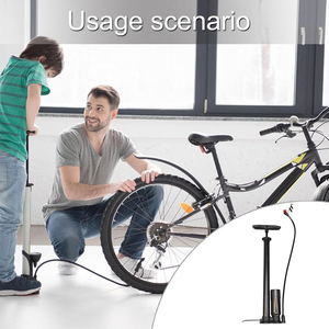 Pompe à vélo électrique portable, pompe à air pour pneus, valve, pompe à main pour vélo, accessoire avec manomètre, en plastique et en acier -M - Product Image 5