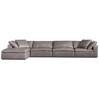 Canapé en cuir véritable de luxe personnalisable pour salon intérieur, mobilier en cuir pour villa, hôtel, résidence