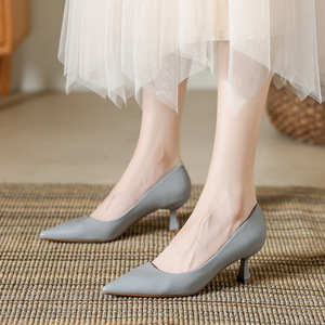 Zapatos de Tacón Bajo y Fino, Estilo D'Orsay, para Mujer, Punta en Pico, Color Sólido, para Oficina, Trabajo, Boda, Primavera, Verano, Otoño - Product Image 4