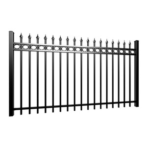 Barrières de clôture <span class=keywords><strong>en</strong></span> <span class=keywords><strong>fer</strong></span> de style méditerrané<span class=keywords><strong>en</strong></span> moderne, 1,80 m, noircies, embellissements de jardin, anti-escalade, sécurité domestique - Product Image 3