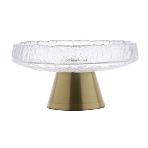 Plat à fruits en verre peint à la main avec bordure dorée, style nordique, luxe léger, moderne, pour salon - Product Image 4