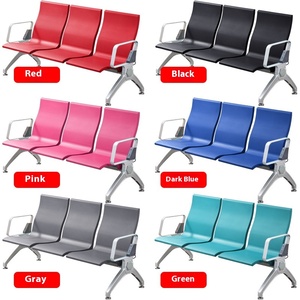 Design moderno PU fila sedia con porta di ricarica internazionale USB in lega di alluminio poliuretanica per Area di attesa clinica banca aeroporto - Product Image 2