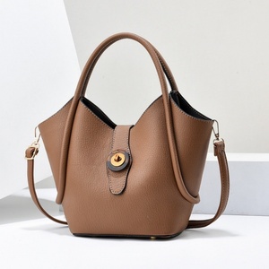 High Quality Ladies PU Leather Handbag Small <b>Square</b> Tote Bag Bow Closure Durable Fashionable Featuring Nylon Two for Women Girls - Product Image 3