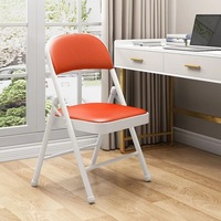 Chaise pliante légère en métal simple et moderne avec dossier - Portable pour jardin, extérieur, école et réunions