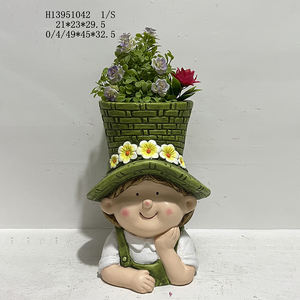 Vendere a caldo grazioso vaso di piante di magnesia cartone animato creativo ragazzo & ragazza giardinaggio ossido di magnesio fioriera vaso di fiori per artigianato regalo - Product Image 4